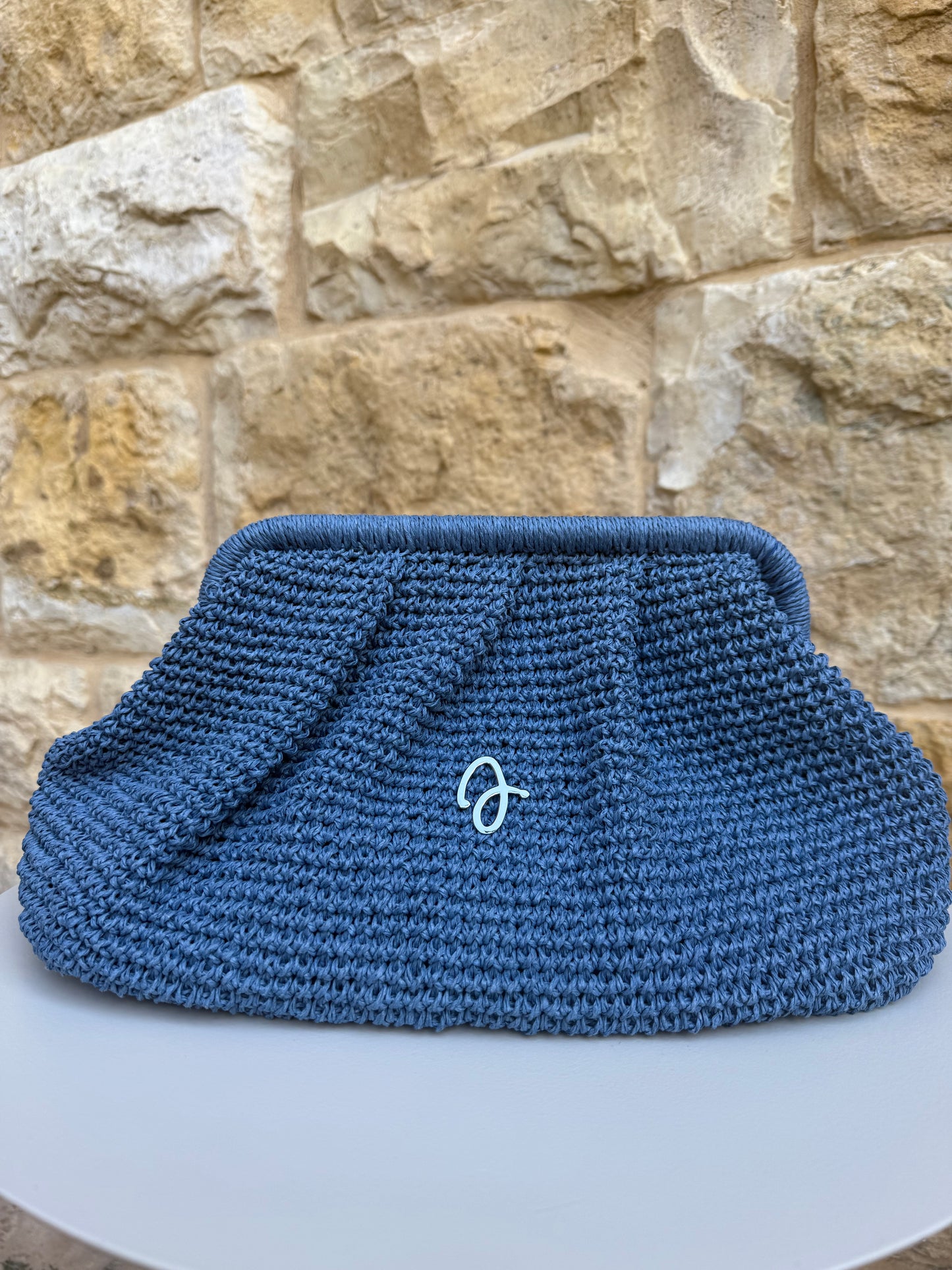 Blue Raffia Bag