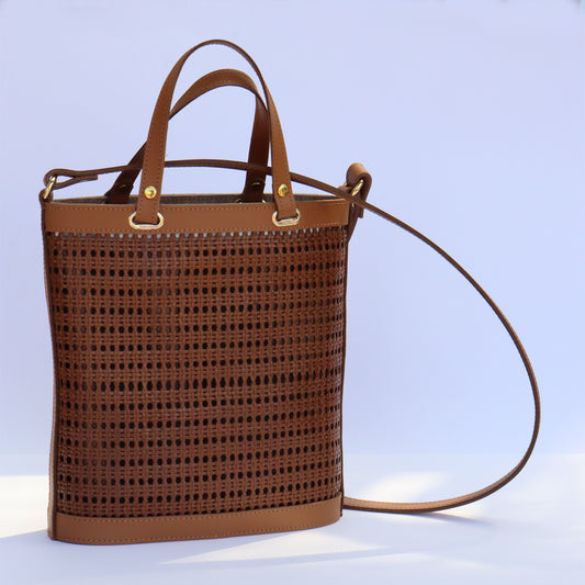 Yasmine Leather straw Bag