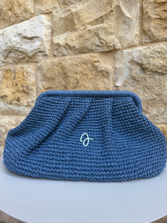 Blue Raffia Bag