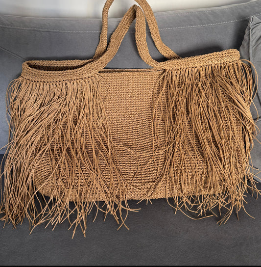 Raffia beach bag