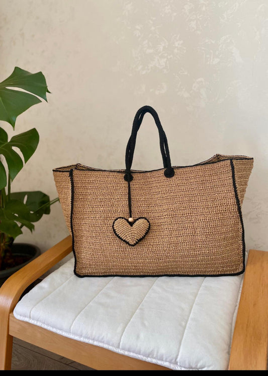 Raffia beach bag