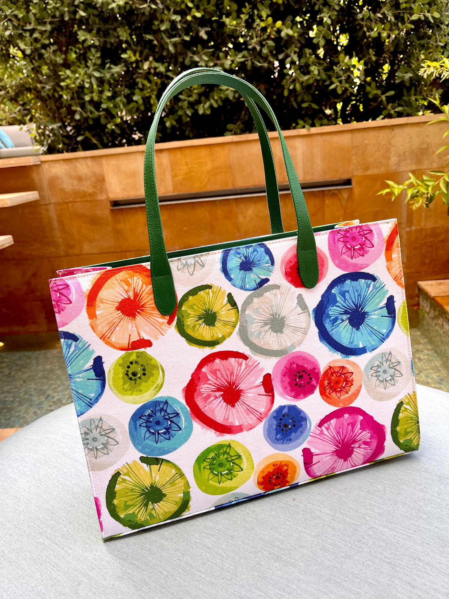 Pink Flower Beach Bag